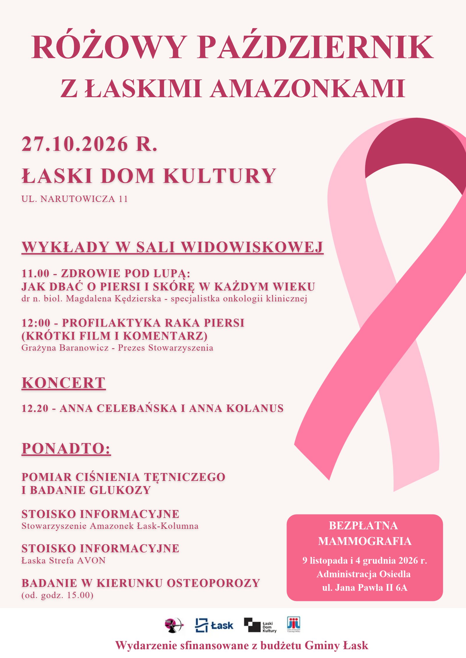 Różowy Październik z Amazonkami i bezpłatne badania w Osteobusie